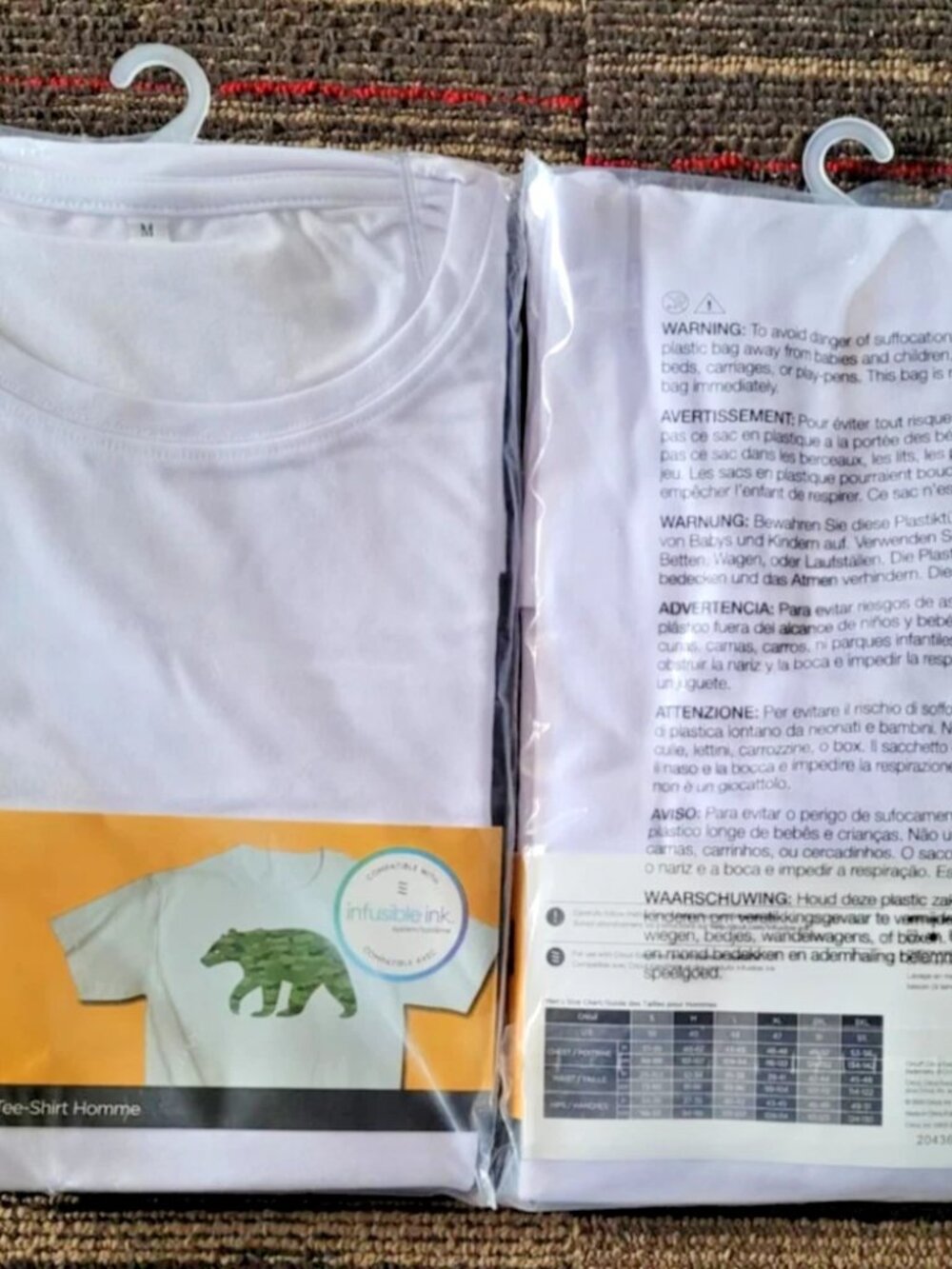 new LOT of 2 CRICUT infusible ink compatible WHITE BLANK MENS T-SHIRT sz MEDIUM